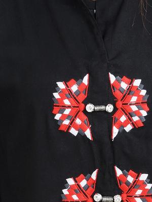 black rayon layered kurta - 14544280 - Standard Image - 4