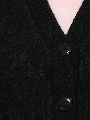 black woolen cardigan - 14544378 - Standard Image - 4