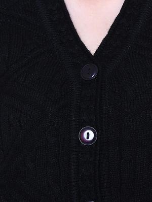 black woolen cardigan - 14544393 - Standard Image - 4