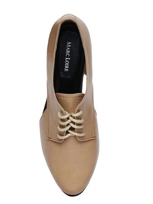 beige faux leather laceup casual shoes - 14544473 - Standard Image - 4