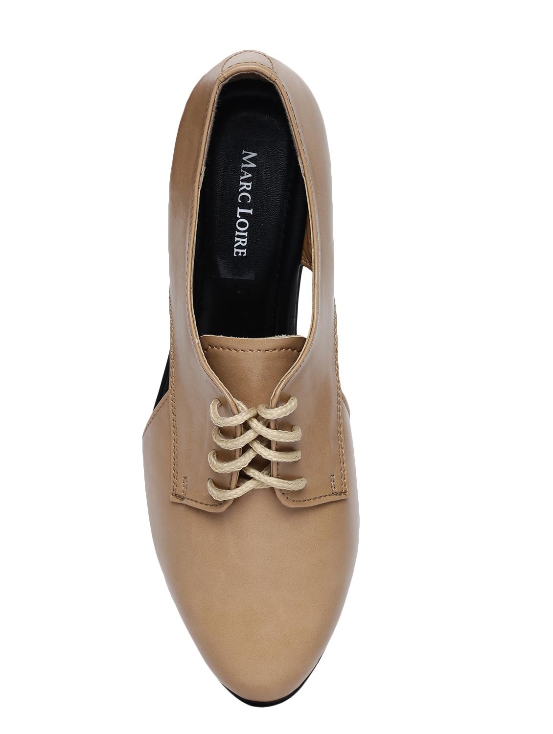 beige faux leather laceup casual shoes - 14544473 - Zoom Image - 4