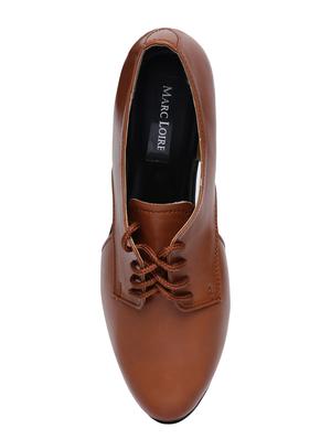 tan faux leather laceup casual shoes - 14544474 - Standard Image - 4