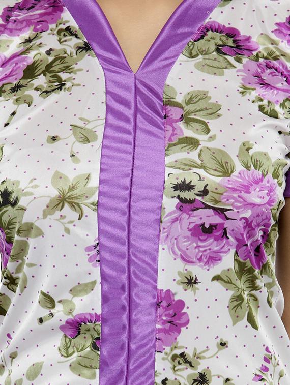 purple satin nightwear set - 14544699 - Zoom Image - 4