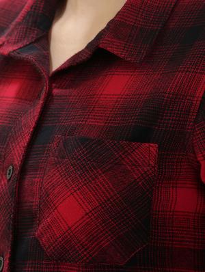 red checkered cotton shirt - 14545455 - Standard Image - 4