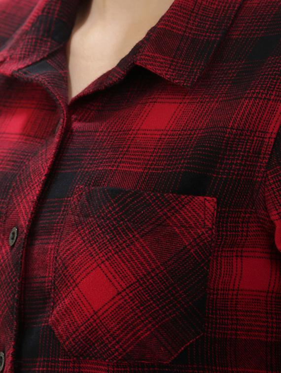 red checkered cotton shirt - 14545455 - Zoom Image - 4