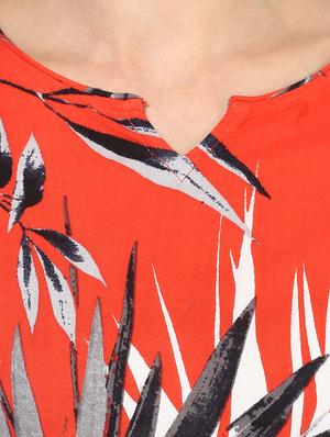 orange rayon a-line kurti - 14545950 - Standard Image - 4