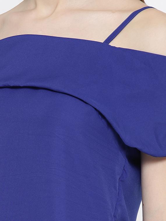 blue cold shoulder top - 14547776 - Zoom Image - 4