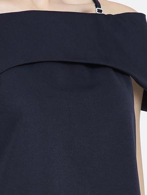 navy blue cold shoulder top - 14547791 - Standard Image - 4