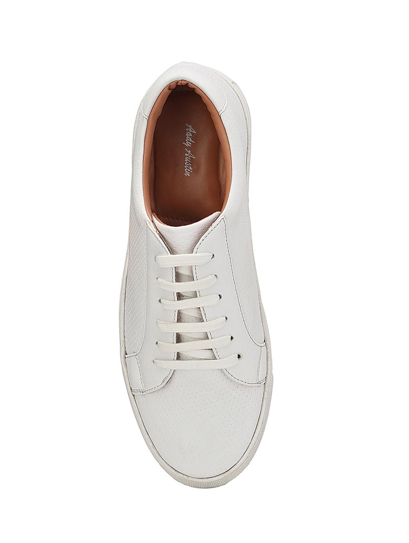 white leatherette lace up sneaker - 14548417 - Zoom Image - 4