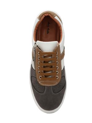 white leatherette lace up sneaker - 14548425 - Standard Image - 4