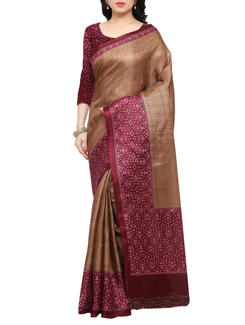 multi colored tussar silk combo saree with blouse - 14553730 - Zoom Image - 4