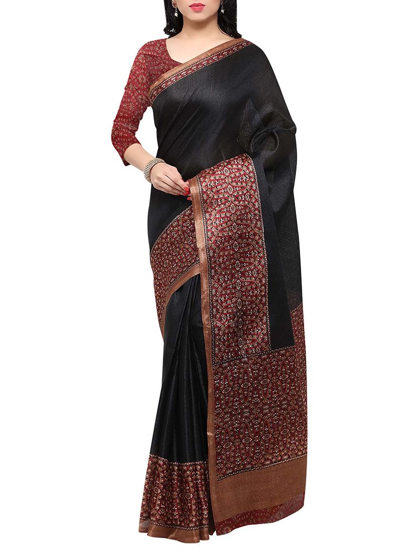 multi colored tussar silk combo saree with blouse - 14553743 - Zoom Image - 4