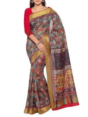 multi colored tussar silk combo saree with blouse - 14553828 - Standard Image - 4