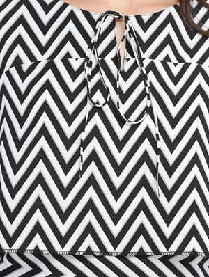 Cold shoulder chevron overlay top - 14554259 - Standard Image - 4