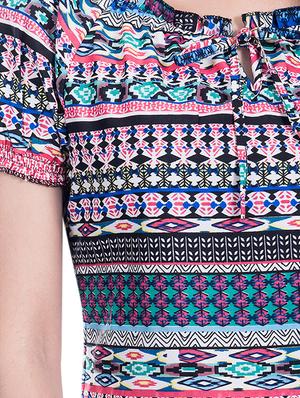 blue printed crepe top - 14554312 - Standard Image - 4