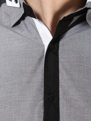 grey cotton casual shirt - 14557712 - Standard Image - 4