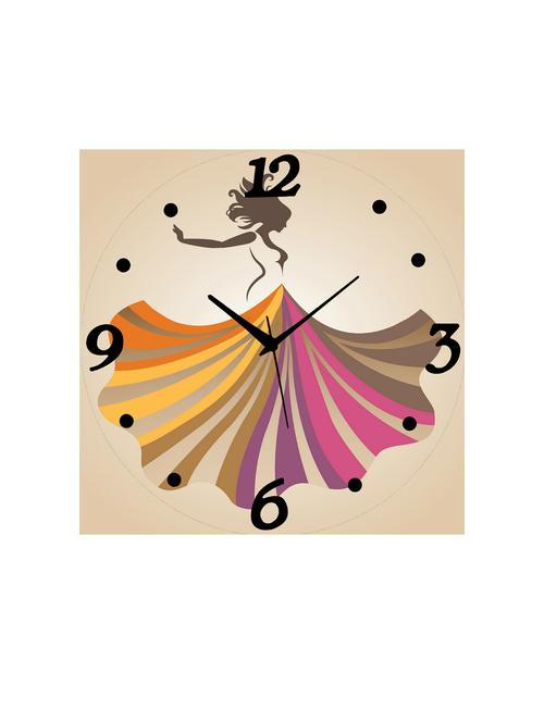 MDF Square Shape Analog Wall Clock - 14558590 - Standard Image - 1