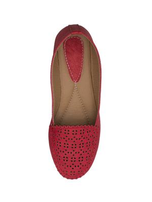 red faux leather slip on loafers - 14565098 - Standard Image - 4