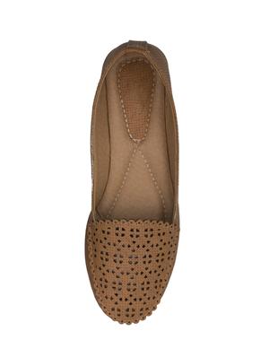 tan faux leather slip on loafers - 14565100 - Standard Image - 4