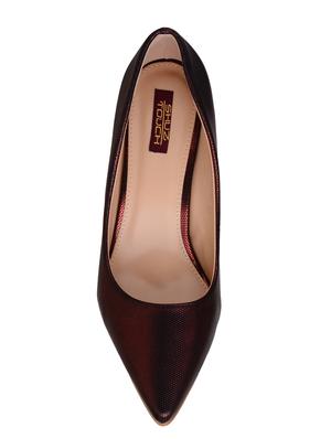 maroon fabric slip on pumps - 14573161 - Standard Image - 4