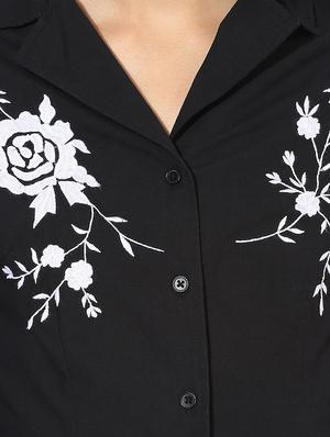 black embroidered shirt - 14576361 - Standard Image - 4