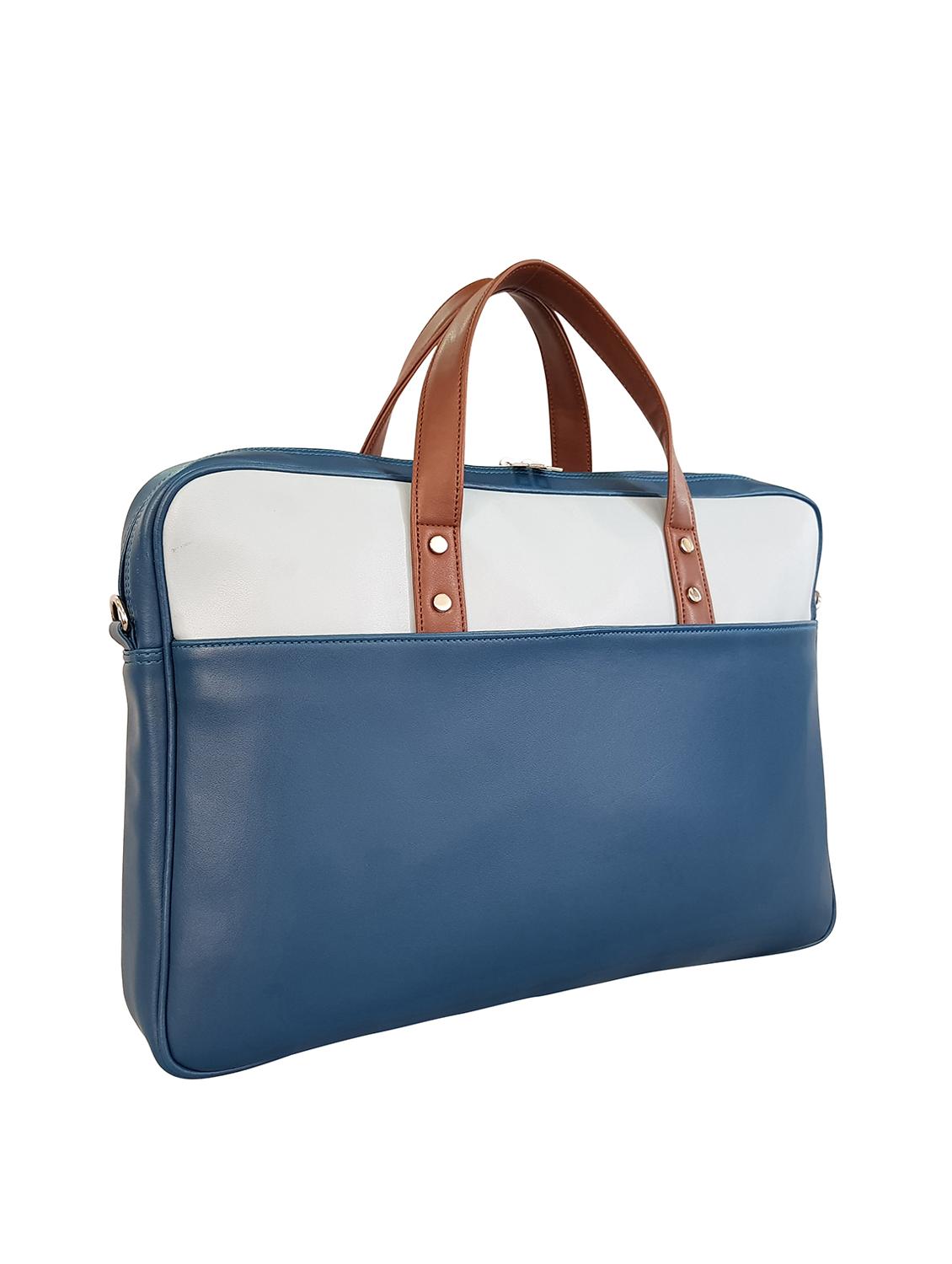 blue leatherette laptop bag - 14585421 - Zoom Image - 4