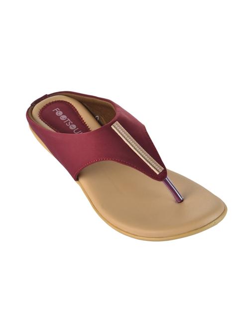 maroon toe separator slippers - 14591643 - Standard Image - 1