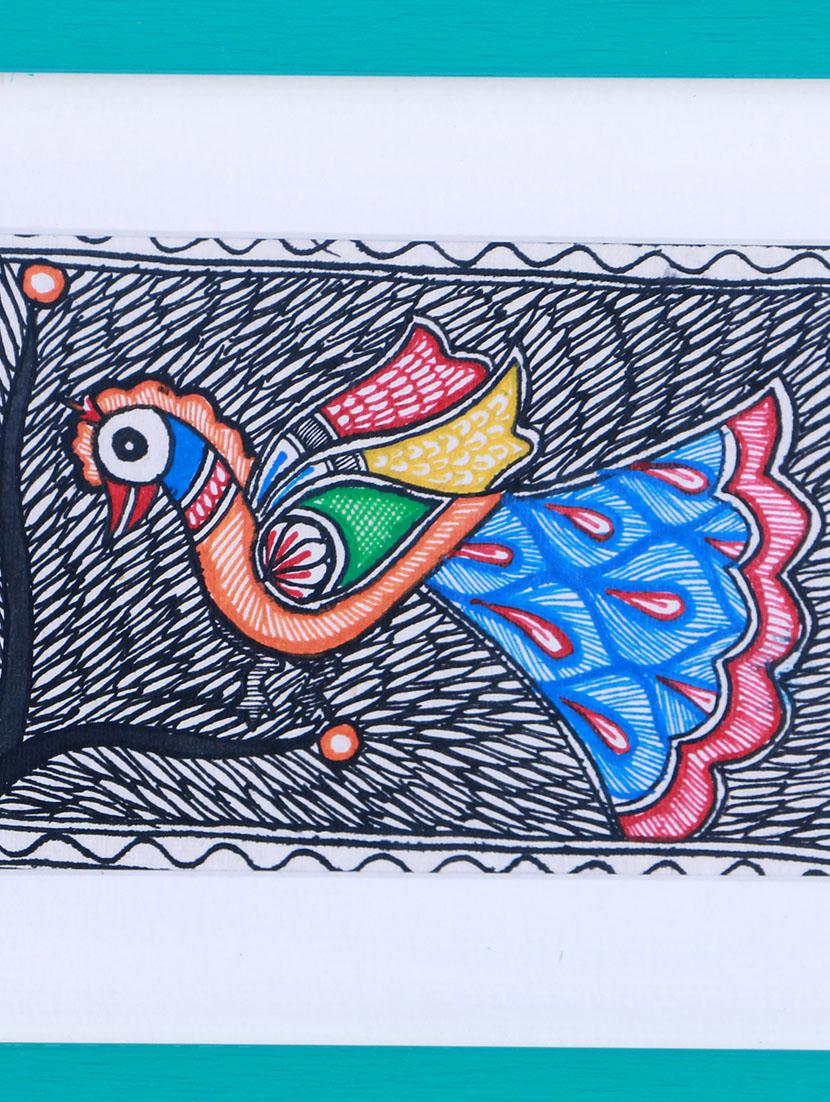 Madhubani Mithila Painting of Birds Celebrating Nature in line paintings - 14593646 - Zoom Image - 4
