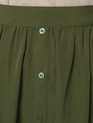 green crepe pleated skirts - 14596121 - Standard Image - 4