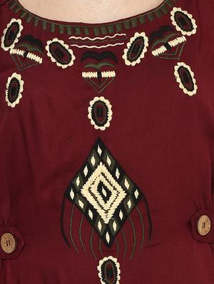 maroon embroidered top - 14601403 - Standard Image - 4