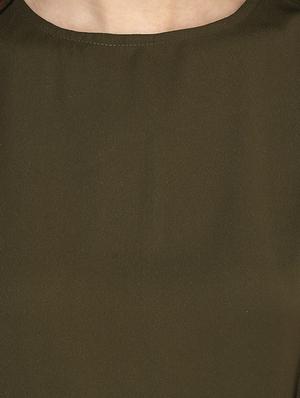 olive green asymmetric hem top - 14601426 - Standard Image - 4
