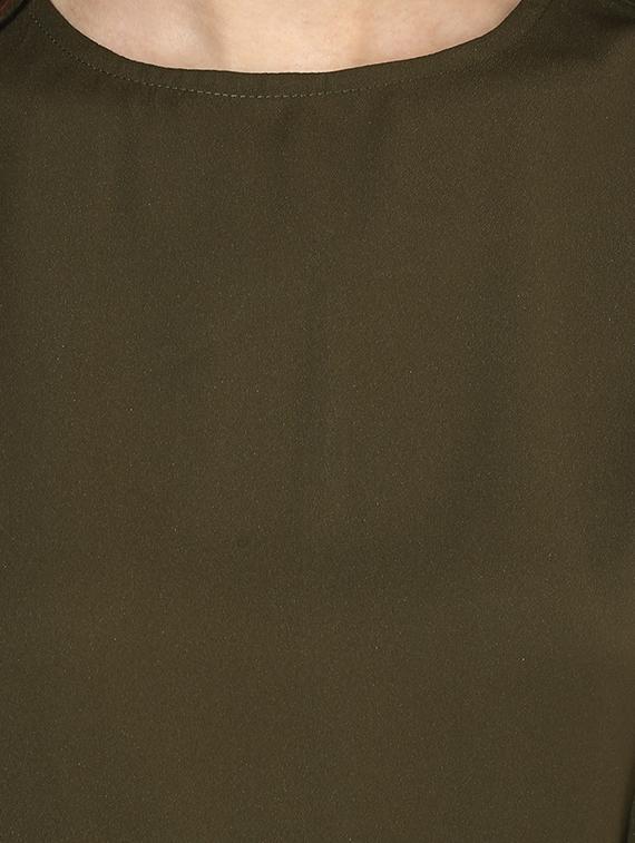 olive green asymmetric hem top - 14601426 - Zoom Image - 4