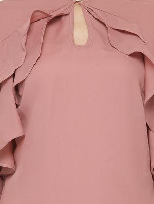 key hole neck ruffle top - 14604684 - Standard Image - 4