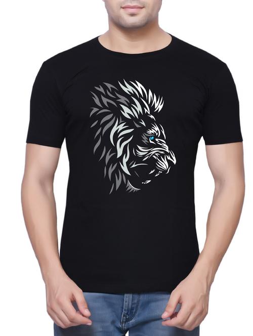 black cotton chest print tshirt - 14607216 - Standard Image - 1