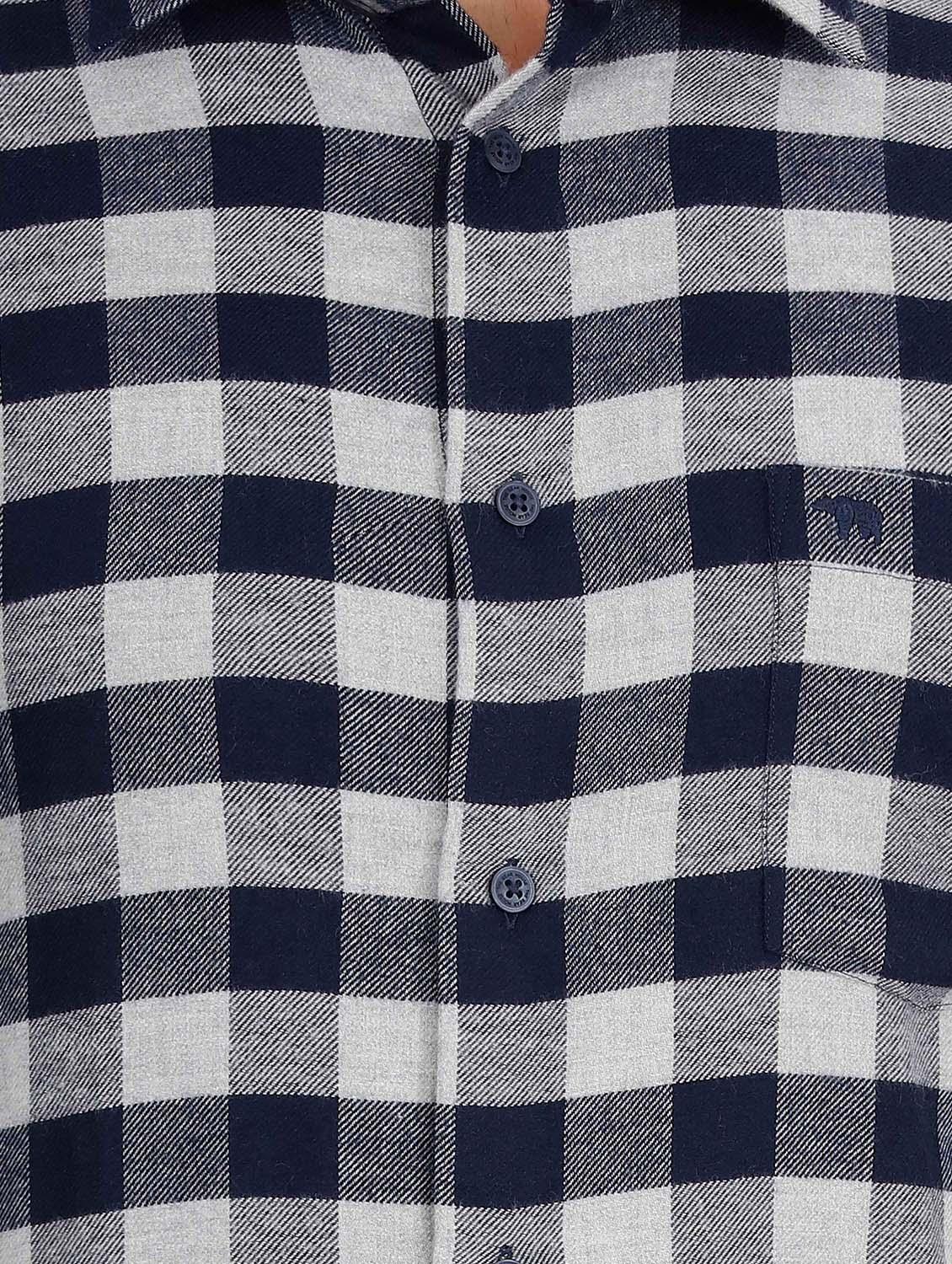 navy blue cotton casual shirt - 14611861 - Zoom Image - 4
