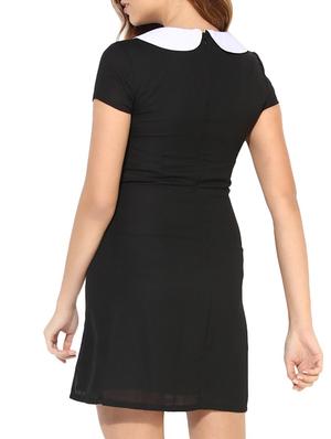 contrast detail peter pan collar dress - 14612454 - Standard Image - 4