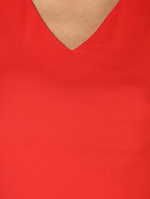 cutout sleeve polyester top - 14612999 - Standard Image - 4