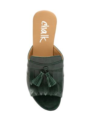 green faux leather mules sandals - 14614851 - Standard Image - 4