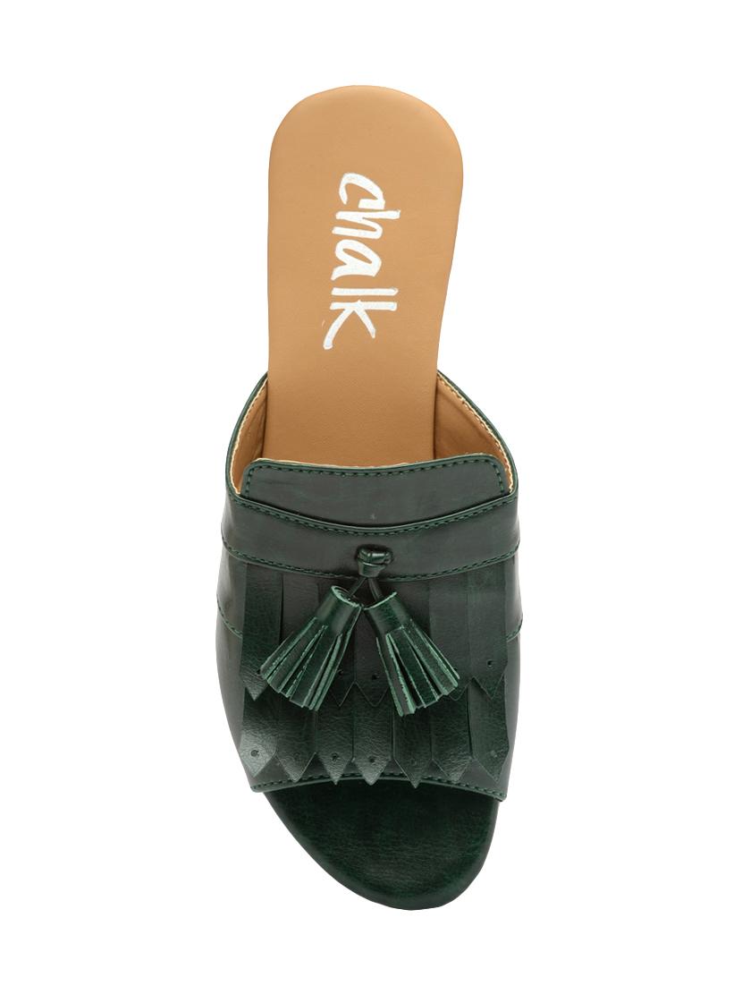 green faux leather mules sandals - 14614851 - Zoom Image - 4