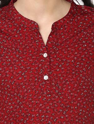 floral band collar top - 14618612 - Standard Image - 4