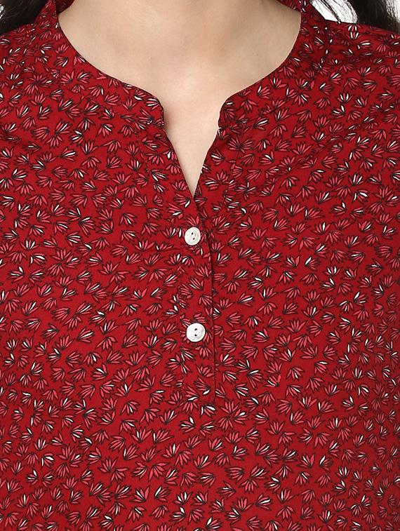 floral band collar top - 14618612 - Zoom Image - 4