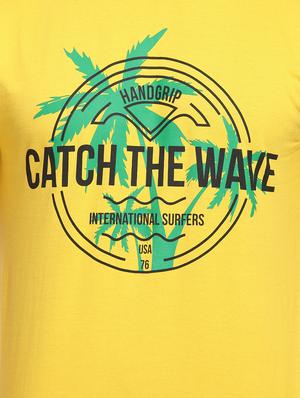 yellow cotton chest print tshirt - 14620863 - Standard Image - 4