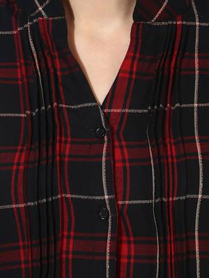black checkered shirt tunic - 14630037 - Standard Image - 4