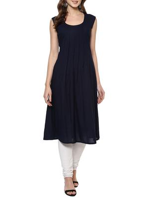 blue cotton layered kurta - 14633767 - Standard Image - 4