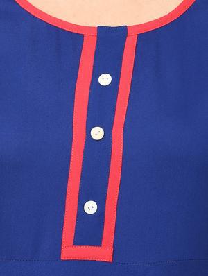 blue viscose kurta palazzo set - 14637969 - Standard Image - 4