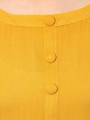yellow rayon flared kurta - 14638050 - Standard Image - 4