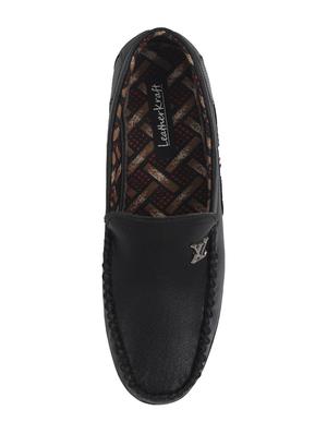 black leatherette slip on loafer - 14640539 - Standard Image - 4