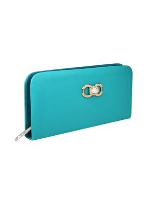 blue leatherette regular clutch - 14640702 - Standard Image - 4
