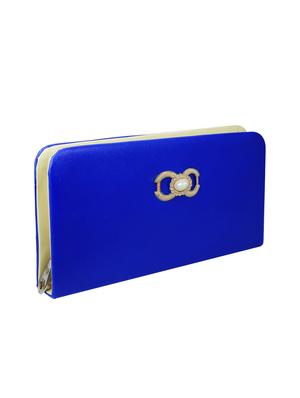 blue leatherette regular clutch - 14640703 - Standard Image - 4