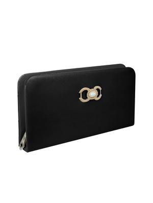 black leatherette regular clutch - 14640705 - Standard Image - 4